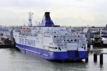 Douvres, porte d'entrée au Royaume-Uni pour les nombreux ferries qui accostent quotidiennement Ci-contre vue sur le port de Douvres le 20 août 2013