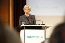 Christine Lagarde lors de son discours à l'institut économique DIW de Berlin le 26 mars 2018 