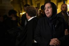 Latifa Ibn Ziaten (C), la mère d'une des victimes de Mohamed Merah, Imad Ibn Ziaten, le 2 novembre 2017 à Paris au procès du frère de Merah, Abdelkader Merah
