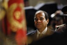 Le président égyptien Abdel Fattah Al-Sissi le 23 octobre 2017 en visite officielle à Paris