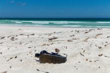 Image de la plus ancienne bouteille à la mer connue, découverte au nord de Perth en Australie, fournie le 7 mars 2018 par Kym Illman