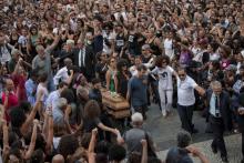 Funérailles de Marielle Franco , conseillère municipale assassinée à Rio de Janeiro, le 15 mars 2018