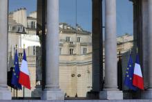 Le Palais de l'Élysée, portes closes, le 22 novembre 2017 à Paris