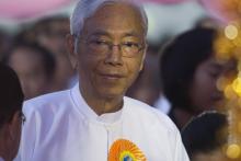 Le président birman Htin Kyaw, le 1er janvier 2018 à Rangoun