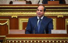 Photo distribuée par la présidence égyptienne montrant le chef de l'Etat égyptien lors d'un discours le 30 juin 2017 au Caire