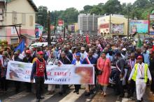 Manifestation à Mamoudzou contre l'insécurité, le 7 mars 2018 à Mayotte
