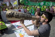 Des fonctionnaires manifestent à Postdam, en Allemagne, pour des revalorisations salariales, le 15 avril 2018
