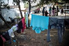 Un refuge, photographié le 26 mars 2018, accueille à Apaxtla de Castrejo dans l'Etat de Guerrero au Mexique des familles qui ont fui en janvier leur village de San Felipe après une attaque