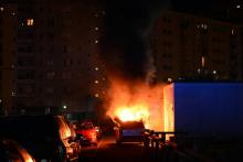 Voiture incendiée dans la soirée du 17 avril 2018 au Mirail à Toulouse