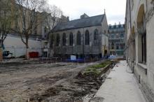 Le site de construction de la Nouvelle Maison Saint-Charles dans le XVe arrondissement de Paris, le 11 avril 2018