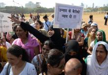 Manifestation en Inde contre les violences envers les femmes, le 13 avril 2018 à Bombay