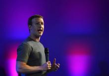 Le PDG de Facebook Mark Zuckerberg à New Delhi en Inde le 9 octobre 2014