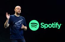 Le patron de Spotify Daniel Ek lors d'une conférence de presse à New York le 20 mai 2015