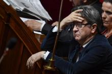 Le leader de La France Insoumise Jean-Luc Mélenchon à l'Assemblée nationale, le 4 mars 2018