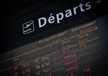 Des vols annulés au départ de l'aéroport de Paris Roissy-Charles de Gaulle, le 24 avril 2018