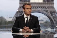 Emmanuel Macron lors de l'interview menée le 15 avril 2018 au Palais de Chaillot par Edwy Plenel et Jean-Jacques Bourdin