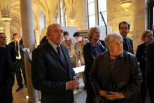 Les ministres Gérard Collomb et Jacqueline Gourault, lundi 9 avril 2018, à la Conférence des évêques