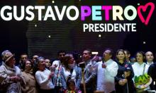 Le candidat à la présidentielle Gustavo Petro lors d'un meeting de campagne, le 17 mai 2018 à Bogota, en Colombie