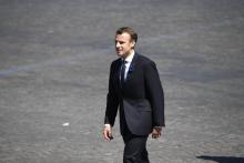 Le président français Emmanuel Macron à Aachn, en Allemagne, le 09 mai 2018