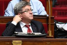 Jean-Luc Mélenchon, chef de file de La France insoumise, le 23 mai 2018 à l'Assemblée nationale à Paris