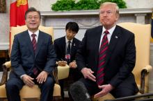 Les présidents sud-coréen Moon Jae-in et américain Donald Trump, le 20 juin 2017 à la Maison Blanche