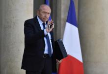 Le ministre de l'Intérieur Gérard Collomb le 16 mai 2018 à la sortie du conseil des ministres au palais de l'Élysée