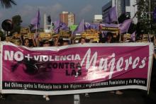 Manifestation contre les violences envers les femmes, le 24 novembre 2017 à Santiago du Chili