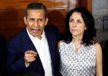 L'ancien président péruvien Ollanta Humala et sa femme Nadine Heredia après leur libération, le 30 avril 2018 à Lima