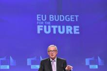 Le président de la Commission européenne Jean-Claude Juncker en conférence de presse à Bruxelles, le 2 mai 2018