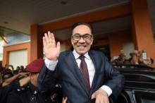 L'ex-opposant malaisien Anwar Ibrahim à sa sortie de prison à Kuala Lumpur le 16 mai 2018