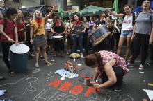 Manifestation en faveur de la légalisation de l'avortement, le 10 avrl 2018 à Buenos Aires, en Argentine
