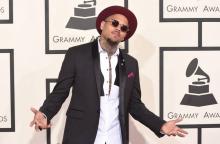 Le rappeur Chris Brown photographié lors des Grammy Awards à Los Angeles le 8 février 2015