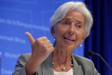 Christine Lagarde, la directrice générale du FMI, à Washington, le 12 octobre 2017