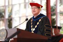 C.L. Max Nikias, président de l'University of Southern California, le 11 mai 2018 à Los Angeles