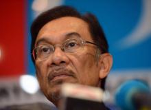 L'opposant Anwar Ibrahim en conférence de presse à Petaling Jaya en Malaisie, le 7 mai 2013