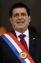 Le président du Paraguay Horacio Cartes à Asuncion, le 15 août 2013