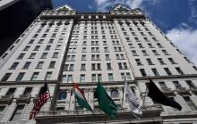 Vue du légendaire Plaza Hotel de New York, le 18 août 2014