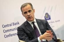 Le gouverneur de la Banque d'Angleterre, Mark Carney, lors d'une conférence organisée par la BCE à Francfort, le 14 novembre 2017