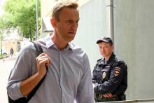 L'opposant russe Alexeï Navalny à son arrivée au tribunal à Moscou, le 15 mai 2018