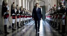 Le président français Emmanuel Macron arrive au Congrès à Verseilles près de Paris, le 3 juillet 201