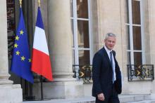Le ministre de l'Economie Bruno Le Maire au Palais de l'Elysée, le 9 mai 2018