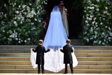 La robe de Meghan Markle a été créée par la styliste britannique Clare Waight Keller pour le mariage de l'ex actrice américaine avec le prince Harry, célébré le 19 mai 2018 à Windsor.