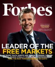 La Une de Forbes avec Emmanuel Macron.