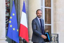 Edouard Philippe à la sortie du Conseil des ministres du 18 juin 2018 à L'Elysée