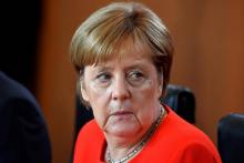 Angela Merkel en conseil des ministres à Berlin le 27 juin 2018