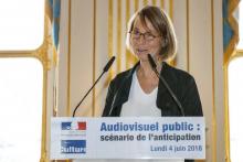 La ministre de la Culture Françoise Nyssen à l'Elysée à Paris le 31 mai 2018