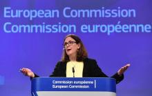 La Commissaire européenne au Commerce, Cecilia Malmström, à Bruxelles le 22 mai 2018