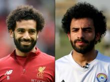 (COMBO) Composition de photos créée le 7 juin 2018 montrant le joueur égyptien de Liverpool Mohamed Salah (G) lors d'un échauffement avant le match entre son équipe et Crystal Palace à Liverpool (nord