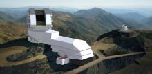 Cette image fournie le 8 juin 2018 par le CNRS montre le téléscope LSST (Large Synoptic Survey Telescope), qui sera mis en service sur la montagne du Cerro Pachón, dans les Andes chiliennes en 2020
