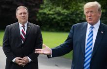 Le président américain Donald Trump et le secrétaire d'Etat Mike Pompeo à la Maison Blanche, le 1er juin 2018 à Washington